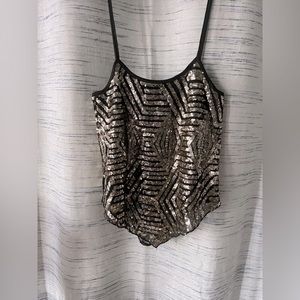 Sequined handkerchief tank